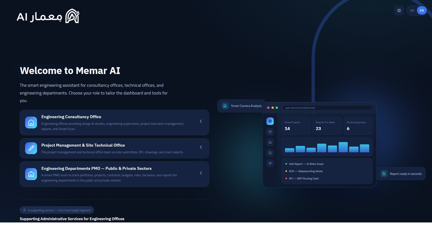 Memar AI English interface